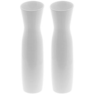 Set of 2 white tulip style vases